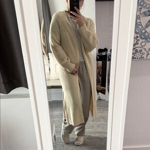 Super Cozy Long  Cream Knit Cardigan